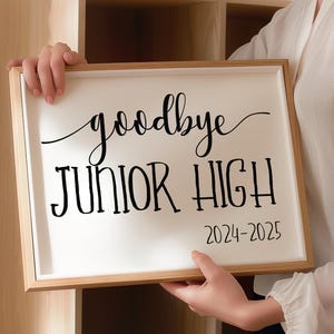 Żegnaj Junior High Znak Ostatni Dzień Szkoły Wydrukuj