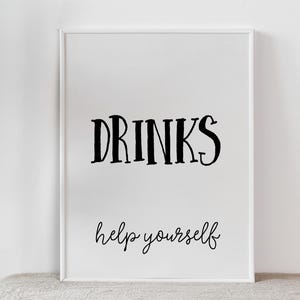 Drinks Bar Sign, Graduation Sign, PRINTABLE Graduation Party Decorations, Table Sign, Grad Party Decor