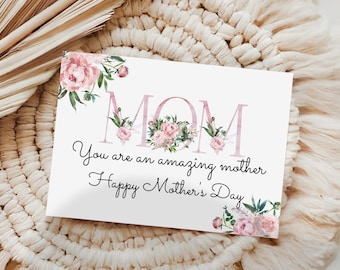 Carte florale imprimable pour la fête des mères