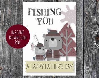 Fishing Fathers Day Card PRINTABLE Dad