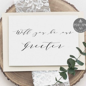 Carte de proposition Greeter Will You Be Our Greeter Card Wedding PRINTABLE