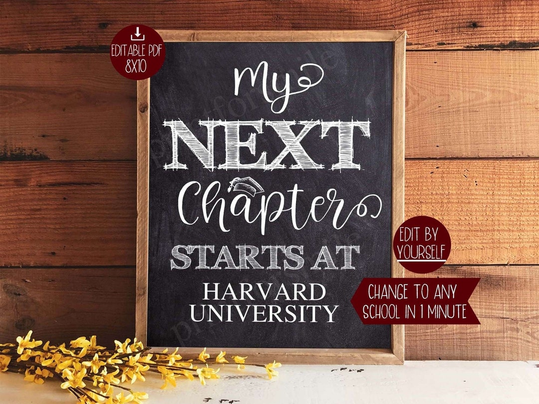 My Next Chapter Starts at Graduation Sign PRINTABLE Party - Etsy
