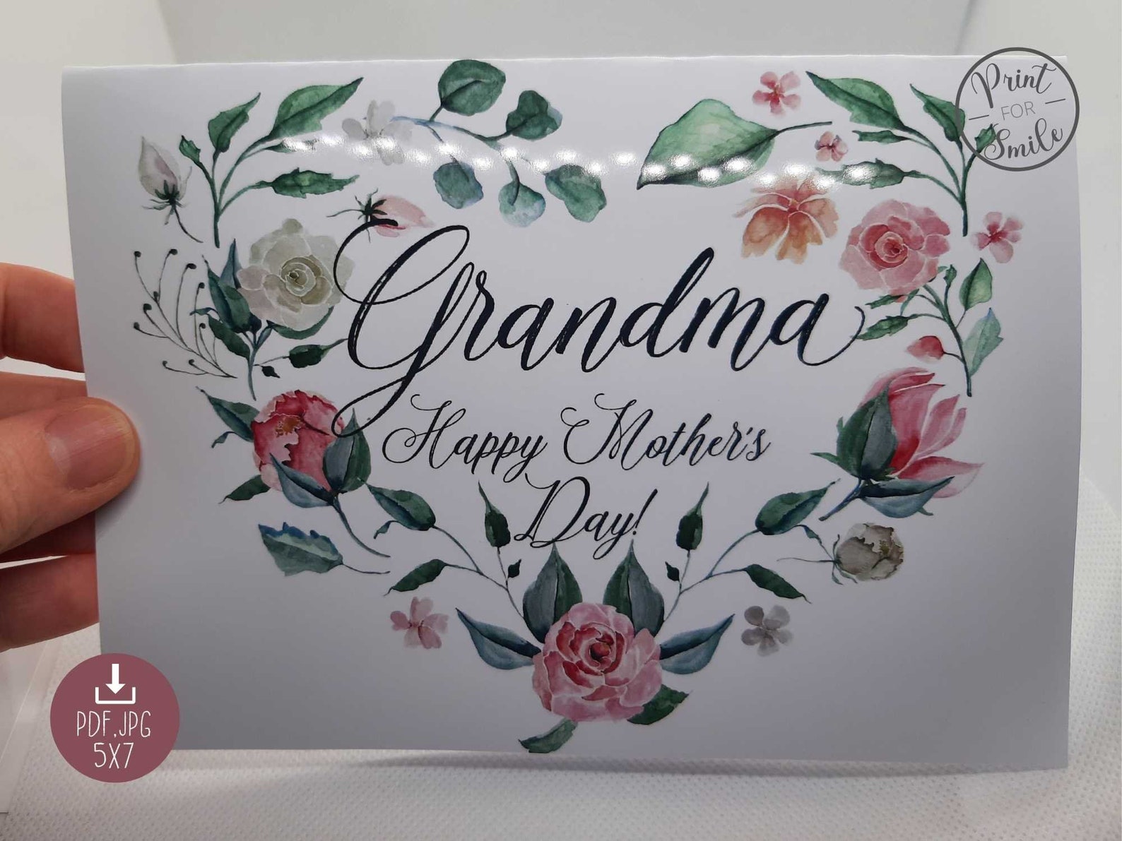 Printable Grandma Mothers Day Card - Etsy