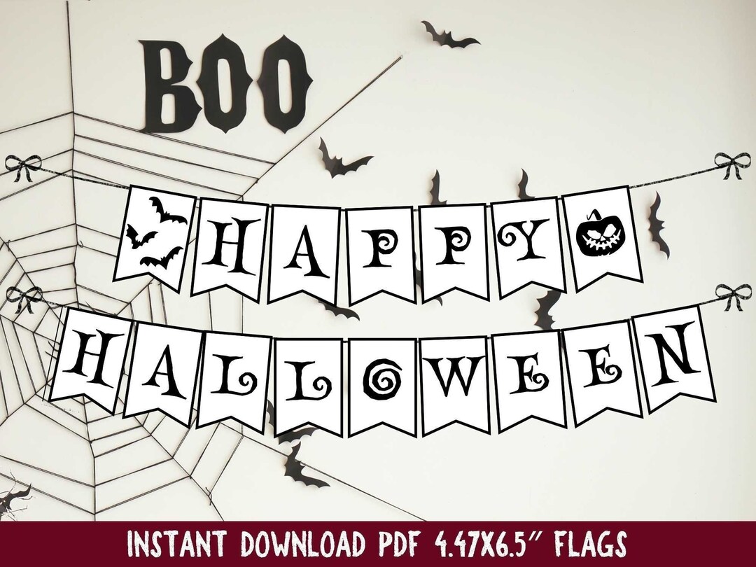 Printable Halloween Banner - Etsy