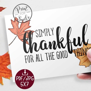 Thankful Thanksgiving Card PRINTABLE