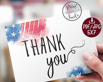 Veterans Day Thank You Card PRINTABLE