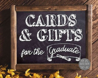 Cards And Gifts Sign PRINTABLE Graduation Chalkboard