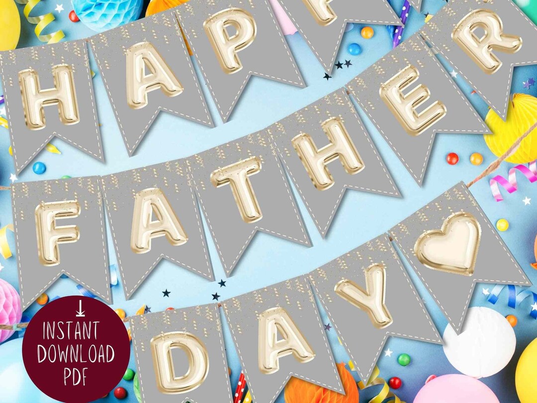 Printable Fathers Day Banner Happy PDF - Etsy