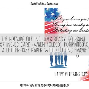 Happy Veterans Day Card PRINTABLE - Etsy