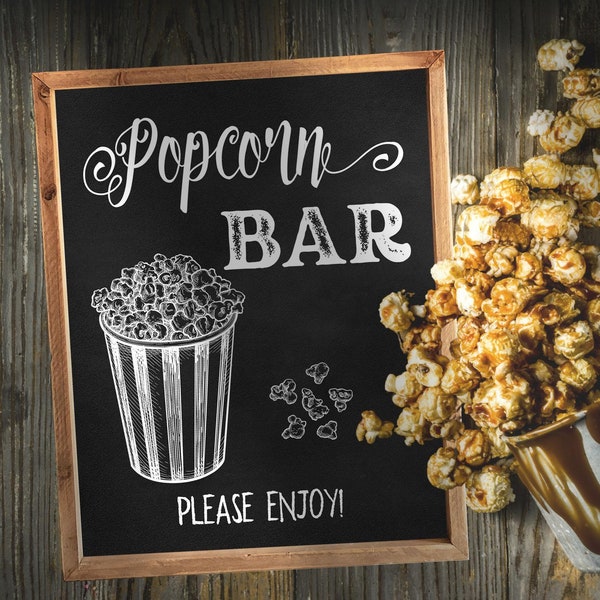 Graduation Popcorn Bar Sign PRINTABLE Graduation Party Decorations
