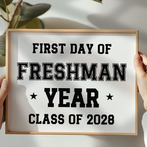First Day of Freshman Year Sign Sports PRINTABLE Boy - Etsy