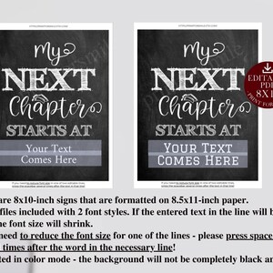 My Next Chapter Starts at Graduation Sign PRINTABLE Party Decorations ...