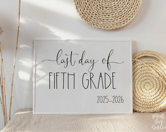 Last Day Of 5th Grade Sign Fifth School 2026 Printable