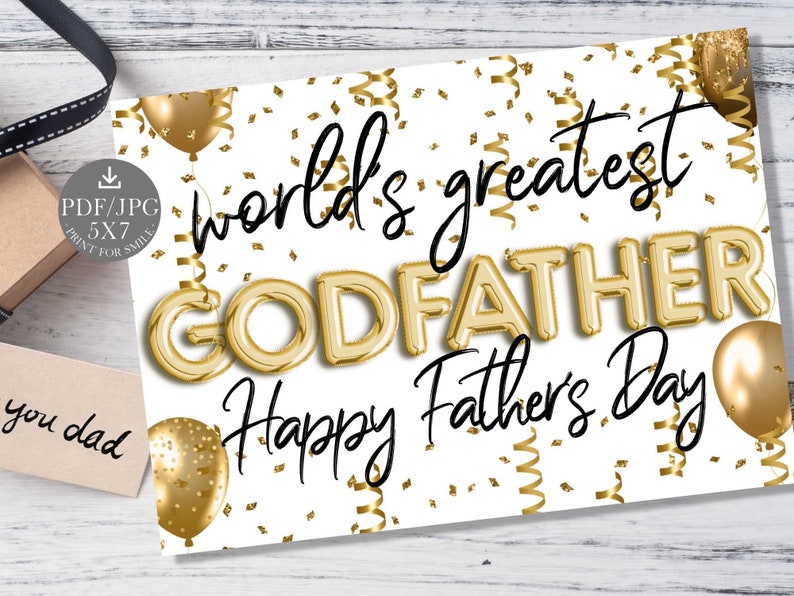 Printable Fathers Day Card for Godfather - Etsy