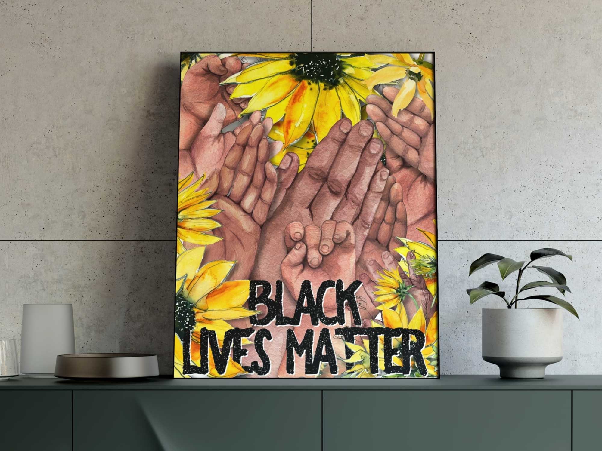 Black Lives Matter Sign Hands PRINTABLE BLM Sign Wall Art 8x10 | Etsy