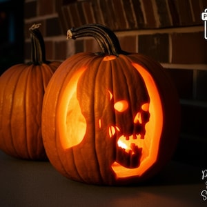 Zombie Pumpkin Carving Stencil Template Printable Pattern