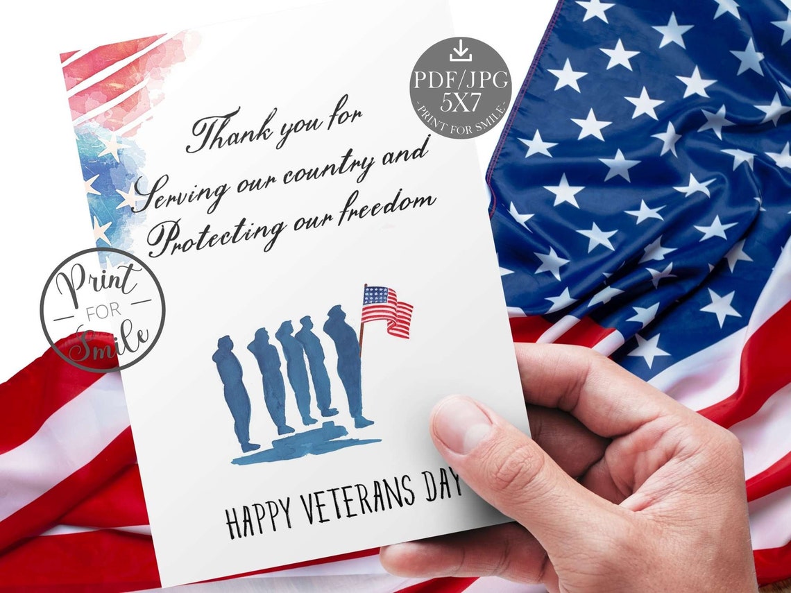 PRINTABLE Happy Veterans Day Card - Etsy