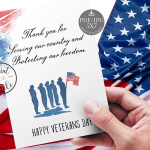 PRINTABLE Happy Veterans Day Card - Etsy