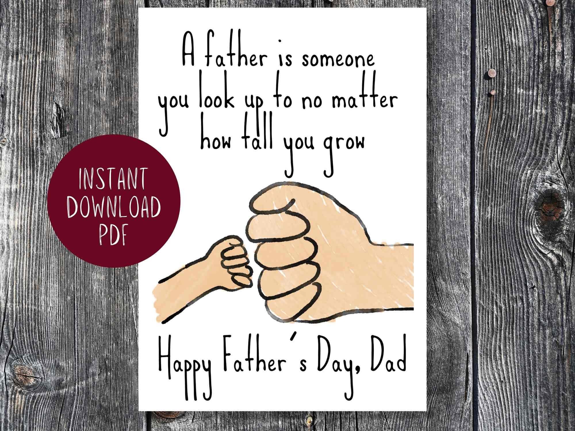 Printable Fathers Day Card From Son - Etsy.de