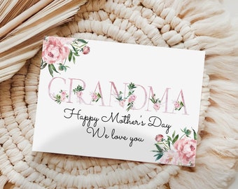 Grandma Mothers Day Card, Printable Mother's Day Card, Mother's Day Grandma