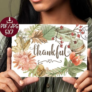 Thankful Card PRINTABLE Thanksgiving