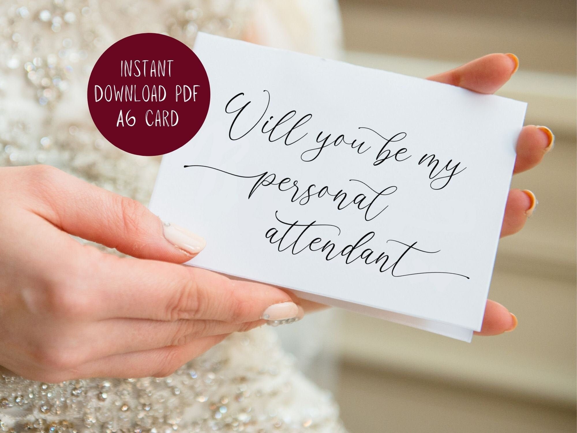 Will You Be My Personal Attendant Card PRINTABLE Etsy