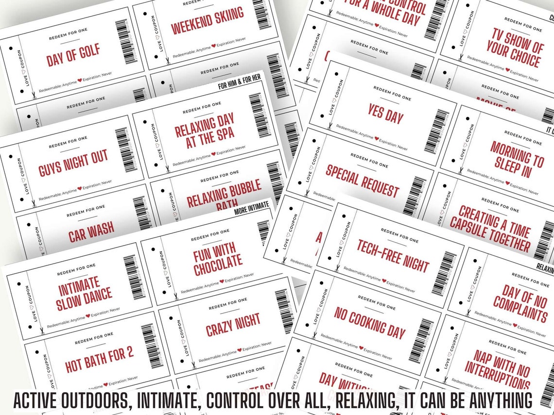 PRINTABLE Love Coupons Book Valentines - Etsy
