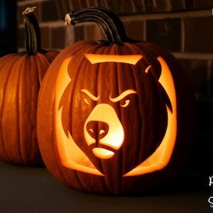 Bear Face Pumpkin Carving Stencil Template Halloween PRINTABLE