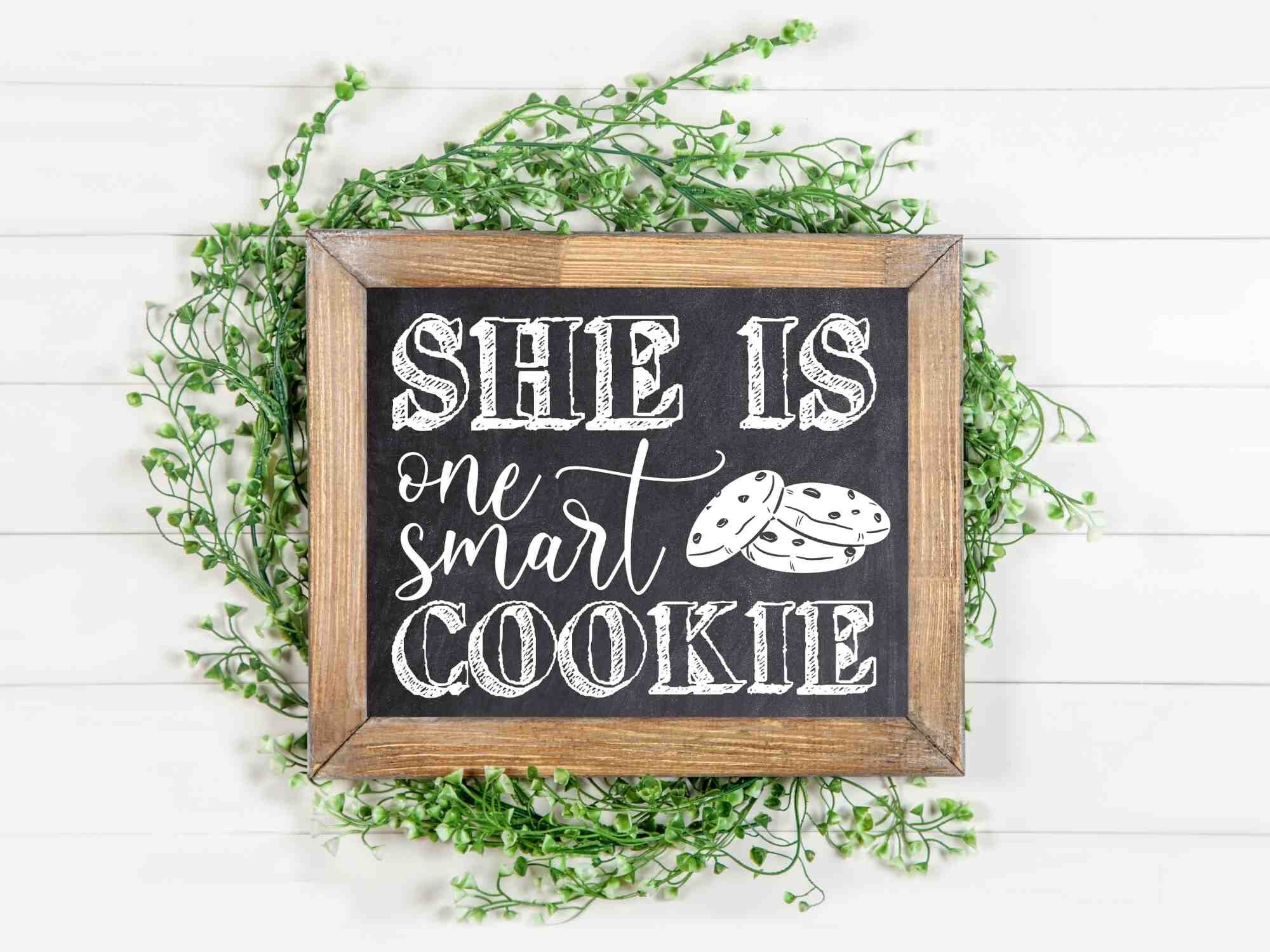 She Is One Smart Cookie Sign PRINTABLE Chalkboard 8x10 Etsy