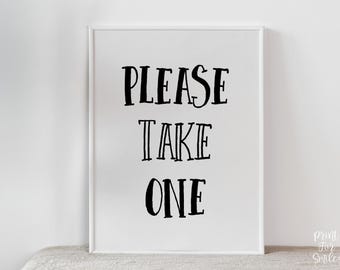 Letrero imprimible "Por favor, tome uno", letrero de graduación, decoraciones para fiestas, decoración para fiestas de graduación, letrero de mesa