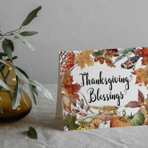 PRINTABLE Thanksgiving Blessings Card - Etsy