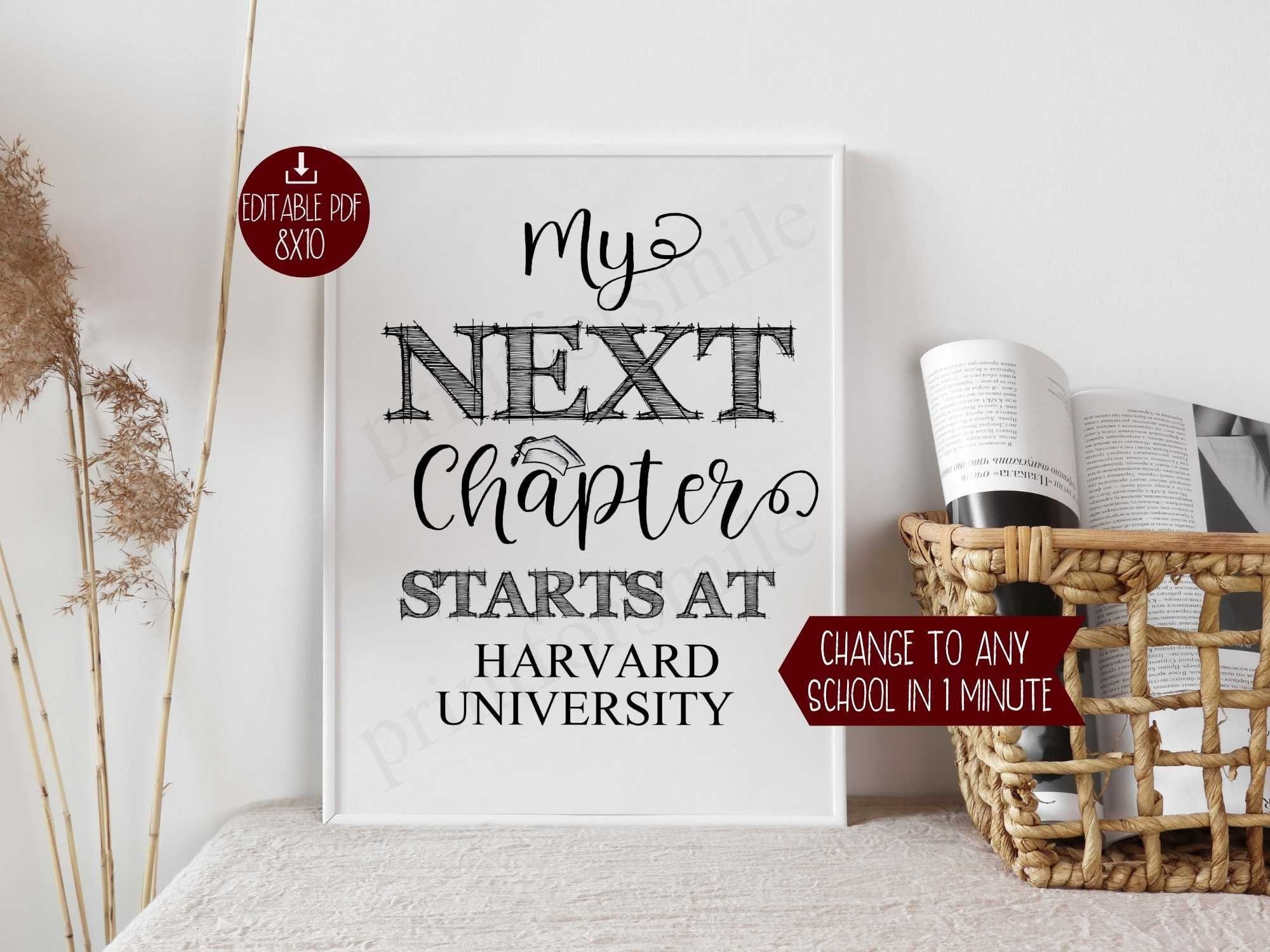 Graduation My Next Chapter Starts at Sign PRINTABLE Party - Etsy