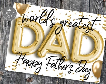 Printable Fathers Day Card Dad Card