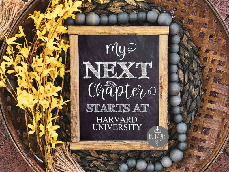 My Next Chapter Starts at Graduation Sign PRINTABLE Party Etsy