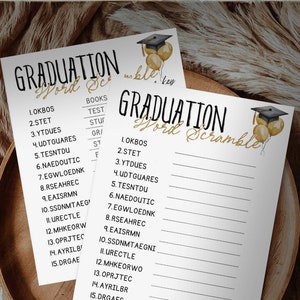 Graduation Word Scramble Game Printable College Graduation Party Class Of 2025