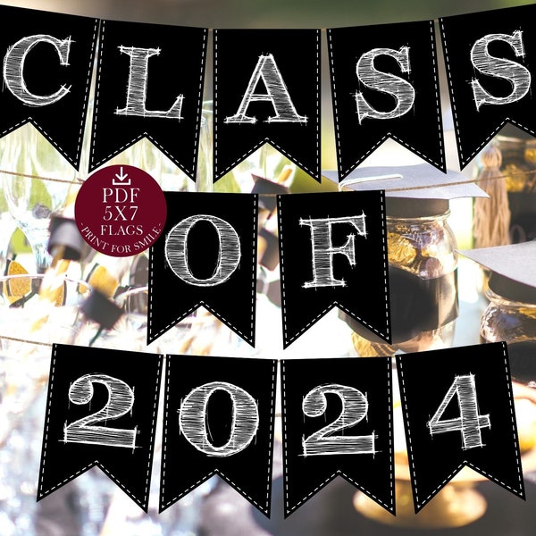 Class Of 2024 Banner Printable Graduation Party Decorations