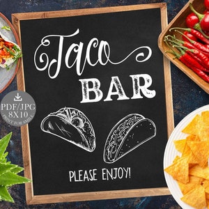 Graduation Taco Bar Sign PRINTABLE Graduation Party Decorations