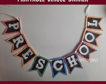 First Day Of Preschool Banner PRINTABLE