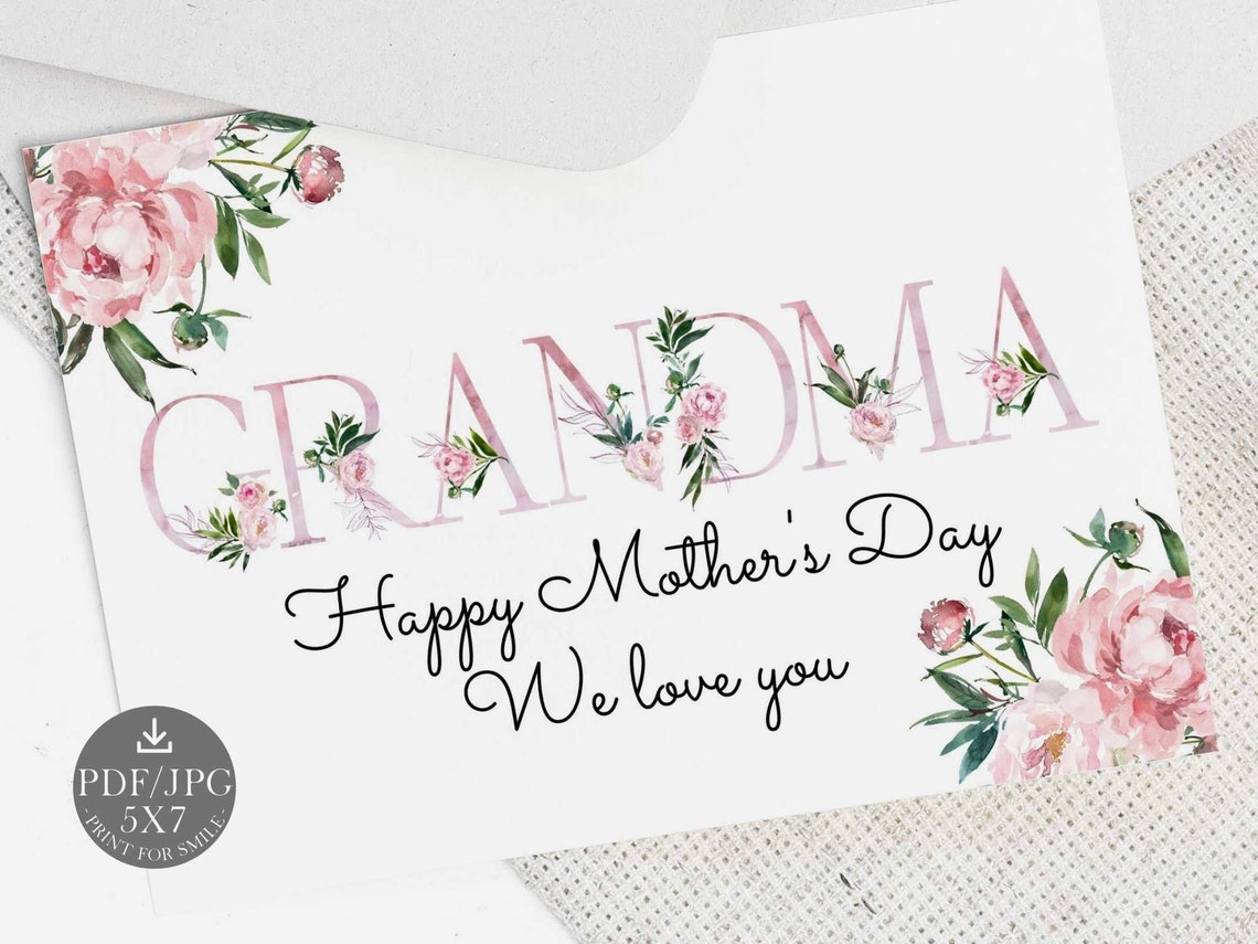 Grandma Mothers Day Card Printable Mother's Day Card - Etsy