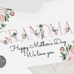 Grandma Mothers Day Card Printable Mother's Day Card - Etsy