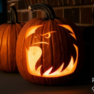 Eagle Head Pumpkin Carving Stencil Template Patriotic Halloween PRINTABLE