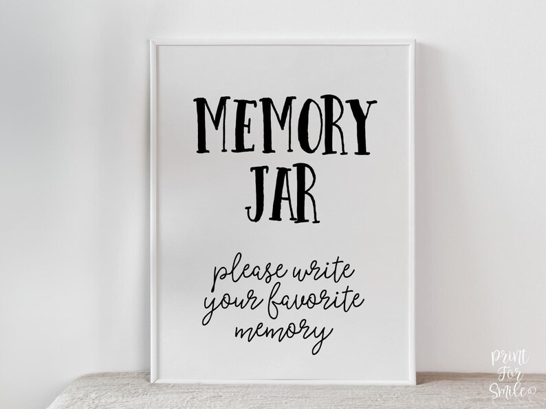 PRINTABLE Memory Jar Sign Please Write Your Favorite Memory, Grad Party ...