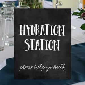 Hydration Station Sign PRINTABLE Graduation Party Sign, Party Decorations, Table Sign, Grad Party Decor, Chalkboard