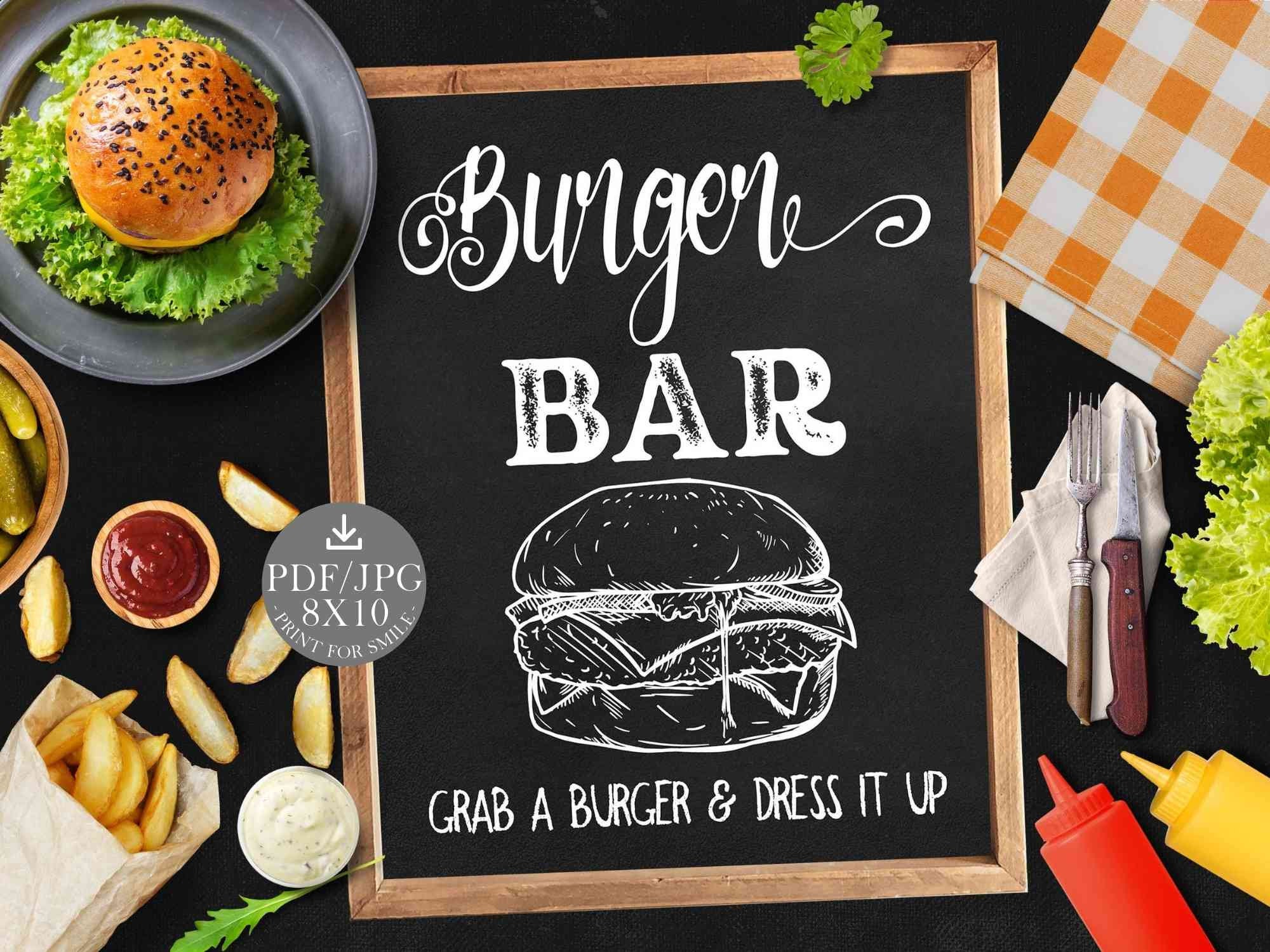 Graduation Burger Bar Sign PRINTABLE Graduation Party Decorations - Etsy