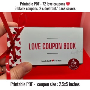 Liebe Couponbuch Valentinstag Geschenkgutscheine für Freund Frau Freundin Mann druckbare Last Minute