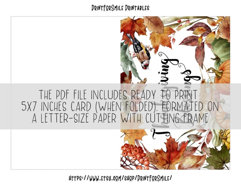PRINTABLE Thanksgiving Blessings Card - Etsy