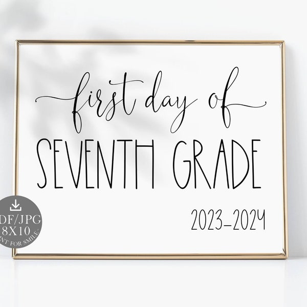 First Day Seventh Grade Sign - Etsy
