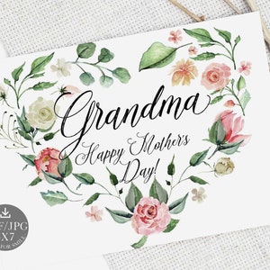 Printable Grandma Mothers Day Card - Etsy