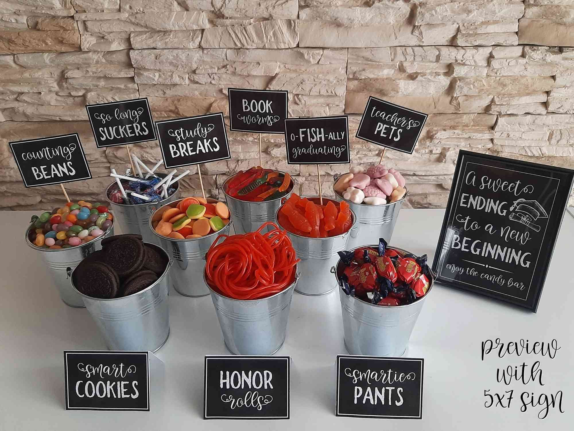 Graduation Candy Bar Labels Sign Buffet PRINTABLE