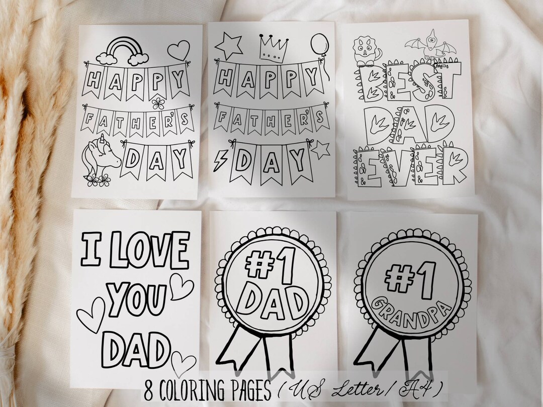 Fathers Day Coloring Pages Printable - Etsy